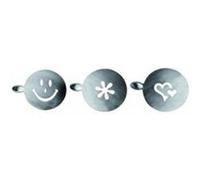 Ibili - Lot De 3 Pochoirs De Décoration De Mousse, Acier Inoxydable