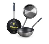 IBILI - Wok Titanio Chef, 30 cm, Aluminium, Quantanium antiadhésif, Compatible avec l’induction