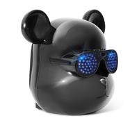 Ibiza Enceinte Bear-Sound – Tête d’ours sur batterie, LED lunettes, Bluetooth, TWS, USB/Micro-SD/Aux
