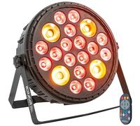 Ibiza - BIGPAR-16RGBW4A - Projecteur PAR XXL - 16 LEDs RGBW Multicolores + 4 LED ambre - 12 canaux DMX - Effet strobo et dimmer - Télécommande - Soirée, fête, scène, spectacle, événement