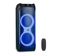Ibiza - COLUMBA1200 - Enceinte, Baffle Puissant de 2x10”/25cm sur Batterie Rechargeable - Bluetooth, Micro-SD, USB, Aux, 2 MIC in, 1 GT in - TWS - LED Infini Multicolore - Poignée et roulettes