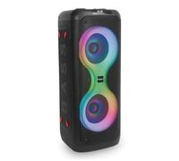 Ibiza - COLUMBA700 - Enceinte Karaoké sur Batterie Bluetooth Puissante avec LED, TWS, USB-C, Priorité Micro - 2 Entrées Micro, Enregistrement, Effet Lumineux - USB, MicroSD - Noir