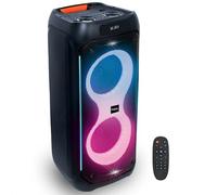Ibiza - COLUMBA800 - Enceinte, Baffle Puissant de 2x8”/20cm sur Batterie Rechargeable - Bluetooth, Micro-SD, USB, Aux, 2 MIC in, 1 GT in, RCA Out - TWS - LED Infini Multicolore - Poignée