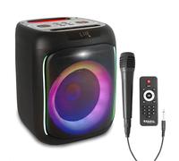 Ibiza Enceinte CUBE180 6,5"/16 cm 180W Batterie Micro filaire Effet lumineux Bluetooth Noir