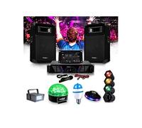 ibiza dj-300 kit de sonorisation disco 480w + pack 5 jeux de lumières à led