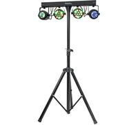 IBIZA DJLIGHT60 - Support de lumière avec 2 projecteurs PAR RBGW + 2 Moon Flower a LED RGBWA