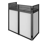 Ibiza - DS30 - Support Pliable Professionnel pour DJ réglable avec Panneaux Opaques de Finition - Housse de Transport Incluse - Noir