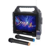 Ibiza Enceinte karaoké sans fil nomade KARAVISION avec écran Noir