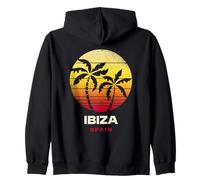 Ibiza Espagne Retro Palm Sunset Tropical Beach Sweat à Capuche