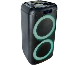 Ibiza - FREESOUND400 - Enceinte Portable sur Batterie avec Bluetooth, USB, SD et AUX-in avec LEDs d’Ambiance - 400W - Noir
