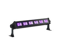 Ibiza - LED-UV-BAR6 - Lampe UV, effet fluo, effet lumière noire avec 6 LEDs de 3W chacune - Noire - Sur pied