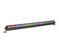 Ibiza Barre à LEDs LEDBAR24-RC RVBB 4-en-1 Contrôle par le son, DMX, maître-esclave Noir