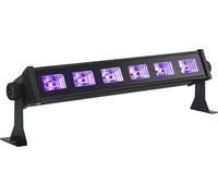 Ibiza - LED-UV-BAR6 - Lampe UV, effet fluo, effet lumière noire avec 6 LEDs de 3W chacune - Noire - Sur pied