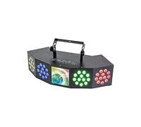 Jeu de lumière Ibiza light COMBI-FX4, effet 3-en-1 Wash/Strobe 4 x 12 LED RGBW Moone 144 LED RGB avec DMX