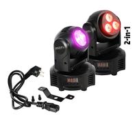 IBIZA LIGHT MH-BEAM-WASH - Jeu de lumière Lyre 14/18 canaux DMX LED RGBW, Stroboscope, Dimmer