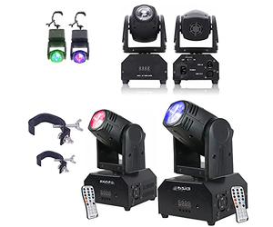 Ibiza Light - Pack de 2 Lyres LMH250-RC Projecteurs Motorisés LED 10W DMX Télécommande - Soirée DJ Anniversaire Prestation Animation Professionnel Fête Bar Club Discothèque