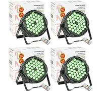 Ibiza light - Pack de 4 Projecteurs Par THINPAR-36X1W-RGB - DMX Dj Club Fête Discothèque Télécommande Extra-plats LED Soirée