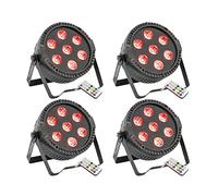 Ibiza light - Pack de 4 Projecteurs Par THINPAR7x6-RGBW DMX Télécommande Extra-plats LED Soirée Dj Bar Club Fête Discothèque Ambiance