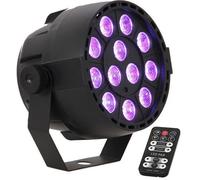 Ibiza - PAR-MINI-RGB3 - Projecteur PAR avec 12 LEDs RVB de 3W chacune 3-IN-1 avec effet stroboscopique - Noir