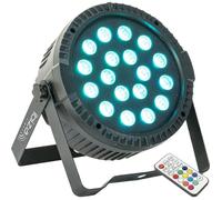 Ibiza Projecteur PAR THINPAR-18X1RGB extra-plat 18 LED RGB 1W