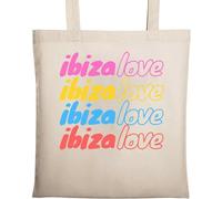 Ibiza Love Sac fourre-tout en coton écologique et coloré Beige