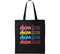 Ibiza Love Sac fourre-tout en coton écologique et coloré Noir, Noir , Taille unique