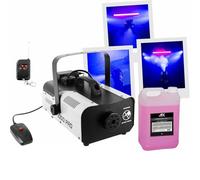 Ibiza - Machine Fumée Professionnelle 1000W BoomToneDJ F1000PRO 2 télécommandes - Bidon Liquide Fumée 5L HD - DJ Anniversaire