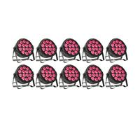 Ibiza - Pack de 10 Projecteurs Par Ibiza Light THINPAR-14x6W-RGBW - Soirée Dj LED Bar Fête Club Discothèque Télécommande DMX Extra-plats