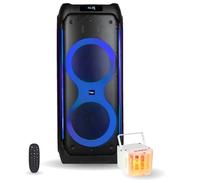 Ibiza - Pack Enceinte Bluetooth USB Active Autonome 1200W COLUMBA1200 - Jeu Lumière Derby Multifaisceaux Party-DERBY6 DJ Soirée Disco