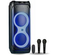 Ibiza - Pack Enceinte Karaoké USB Bluetooth Autonome 1200W COLUMBA1200 2 Micros Filaires Musique Fête Disco DJ Soirée Anniversaire