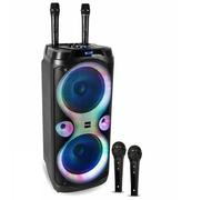 Ibiza - Pack Karaoké Enceinte Columba-Karaoke 1000W USB Bluetooth TWS - 2 Micros sans Fil VHF - 2 Micros Filaires - Soirée Fête