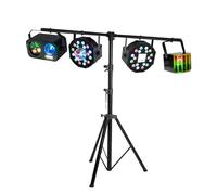 IBIZA - Pack Lumière Pied Portique IBIZA LIGHT Jeu Lumière 3-en-1 Stroboscope Gobo Astro Projecteur PAR Astro PAR Strobe Derby Fête Dj Sono