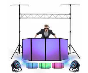 Ibiza - Pack Lumière - Portique DJ Ibiza Light SLB001 - Façade Lycra - 2 Projecteurs PAR - Fête Soirée Professionnel Club Discomobile