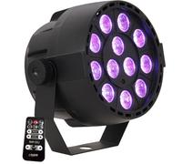 Ibiza - PAR-MINI-RGB3 - Projecteur PAR avec 12 LEDs RVB de 3W chacune 3-IN-1 avec effet stroboscopique - Noir