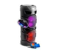 Ibiza PLUTON 300W avec Batterie Rechargeable TWS Son Stereo Sans Fil USB MicroSD PC Radio FM Effets Lumineux Micro Lumière OVNI
