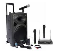 IBIZA PORT 15 VHF BT + PIED + CÂBLE PC + HOUSSE + 4 MICROS SANS FIL + BALADEUR MP3 PA DJ SONO ASSOCIATION FITNESS CLUB COACH DANSE
