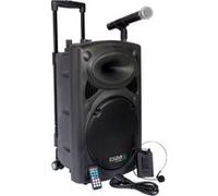 Ibiza Enceinte portable PORT12UHF-BT 700W avec micros professionnels Noire