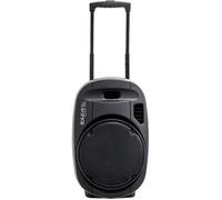 IBIZA PORT12VHF-MKII - Système enceinte de sonorisation portable autonome 12”/30 cm avec USB, Bluetooth et 2 micros VHF - Noir
