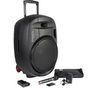 IBIZA PORT15 UHF-MKII - Système enceinte de sonorisation portable autonome 15”/38CM AVEC USB, Bluetooth et 2 micros UHF