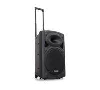 IBIZA PORT15VHF-BT - Système enceinte de sonorisation portable autonome 15''/38cm avec USB, Bluetooth & 2 Micros VHF