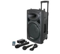 IBIZA PORT8 UHF-BT - Enceinte portable autonome 8''/20cm avec USB-MP3, Bluetooth, 1 Micro UHF & 1 Micro Filaire