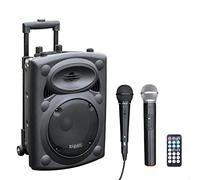 Ibiza - PORT8VHF-BT - Enceinte Portable 8"/400W Max avec 2 micros (Filaire et VHF), télécommande et Housse de Protection - Bluetooth, USB, SD - Autonomie 4 à 6h - Speaker Box