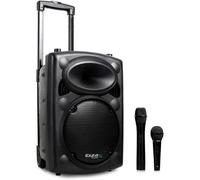 Ibiza - PORT8VHF-BT - Enceinte Portable 8"/400W Max avec 2 micros (Filaire et VHF), télécommande et Housse de Protection - Bluetooth, USB, SD - Autonomie 4 à 6h - Speaker Box