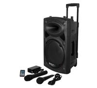 Ibiza PORT8VHF-BT Systeme portable autonome 8/20cm avec usb-mp3, rec, vox, bluetooth, 1 micro vhf & 1 micro filaire