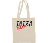 Ibiza Rocks Sac fourre-tout en coton naturel Blanc