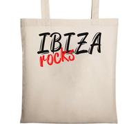 Ibiza Rocks Sac fourre-tout en coton naturel écologique Beige
