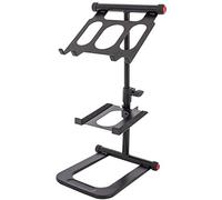 Ibiza Support double pour PC portable et régie DJ SLAP200 – réglable 360° – Noir