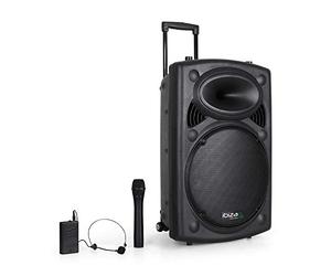 Ibiza Sono Portable Port15VHF-BT Enceinte PA avec subwoofer de 38 cm (15") -Ports USB et SD compatibles MP3 - Interface Bluetooth - entrée AUX