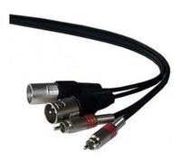 IBIZA SOUND CM3RX-2 Câble RCA avec protection à ressort à 2x fiches XLR - 3m G