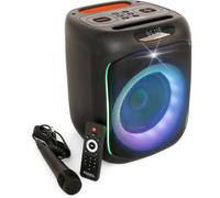 Ibiza Enceinte CUBE180 6,5"/16 cm 180W Batterie Micro filaire Effet lumineux Bluetooth Noir